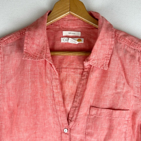 C&C California Linen Button Down Shirt Resort Beach - Picture 2 of 10